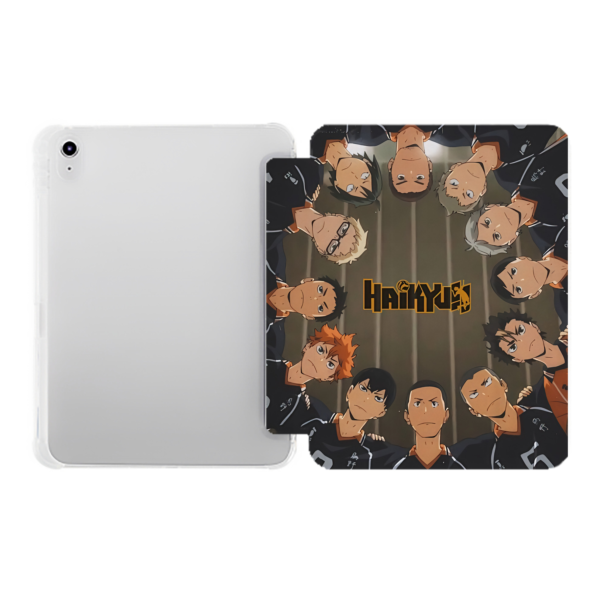 （画像用） ハイキュー!! Haikyu!! IPad ケース ペン収納付き 三つ折りスタンド PUレザー×シリコン 対応機種9.5/10.5/10.9インチ